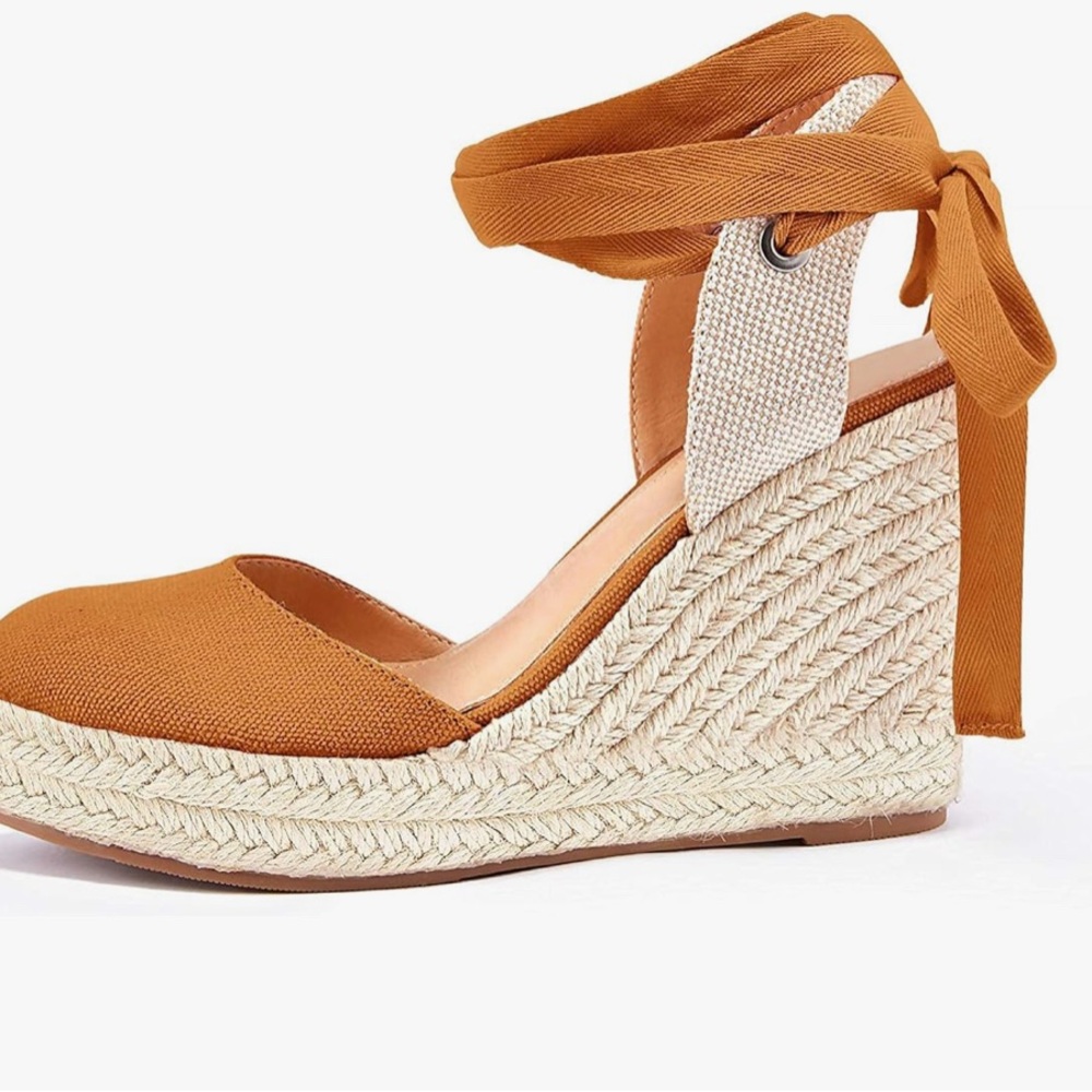 Coconuts by Matisse Tan Espadrille Wedge Ankle Tie